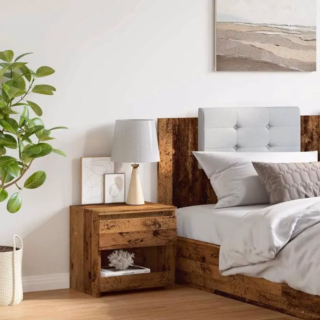Berkfield Home Bedside Cabinet in Old Wood Brown, W/D/H: 40 x 30 x 39 cm – 3