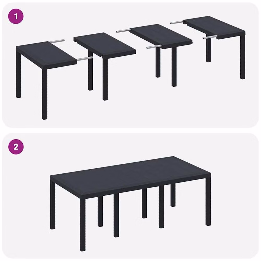 Berkfield Home 9 Piece Anthracite Poly Rattan Garden Dining Set with Cushions – 4