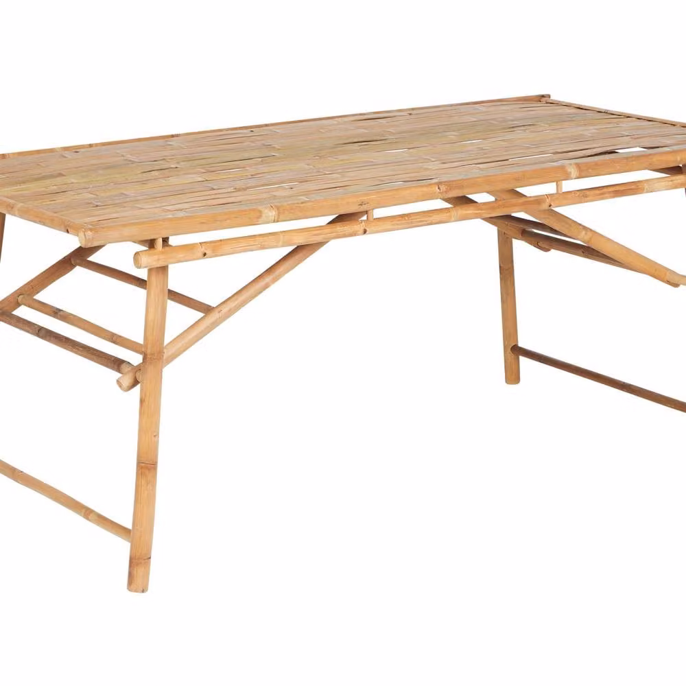 Wyld and Coco Bamboo Garden Table, Light Brown, W/D/H: 180 x 75 cm – 2