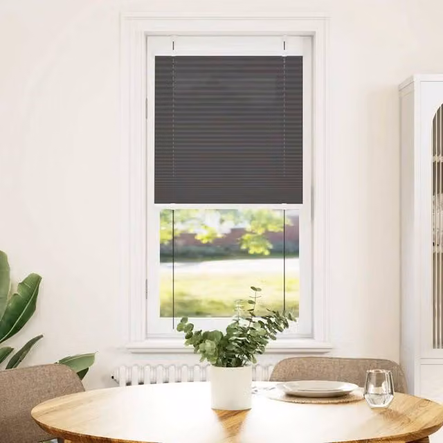 Berkfield Home Single Pleat Black Polyester Semi-Transparent Corded Blind, W: 54.4 cm, H: 100 cm