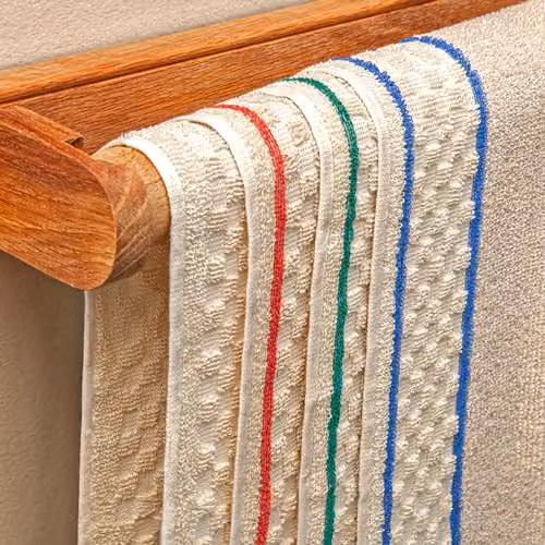 Aztex Classic Blue Striped 100% Cotton Roller Towel with Hanging Loop – 3