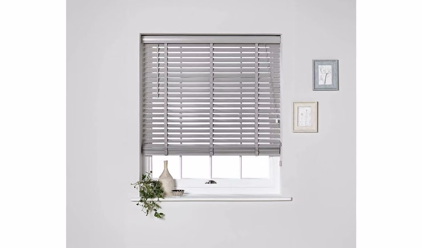 Elliott 50mm Wooden Venetian Blind Grey W: 180 cm, H: 160 cm