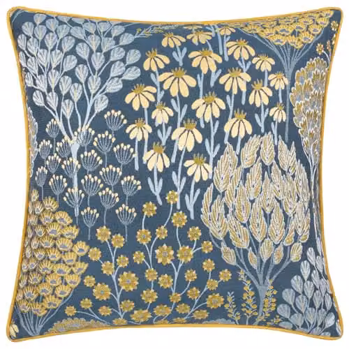 Wylder Ophelia Floral Jacquard Square Cushion in Blue, W/D/H: 50 x 50 x 50 cm – 2