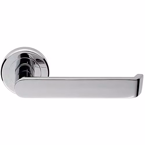 Loops Flat Faced Lever on Concealed Fix Round Rose in Polished Chrome, Diameter: 50.5 mm – 1