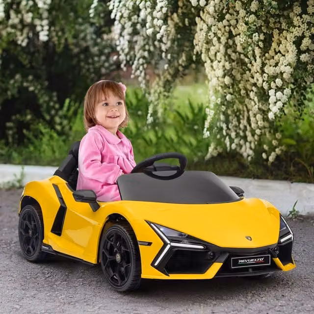 AIYAPLAY Licensed Lamborghini Revuelto Electric Ride on Car with Light and Sound Effects, Yellow