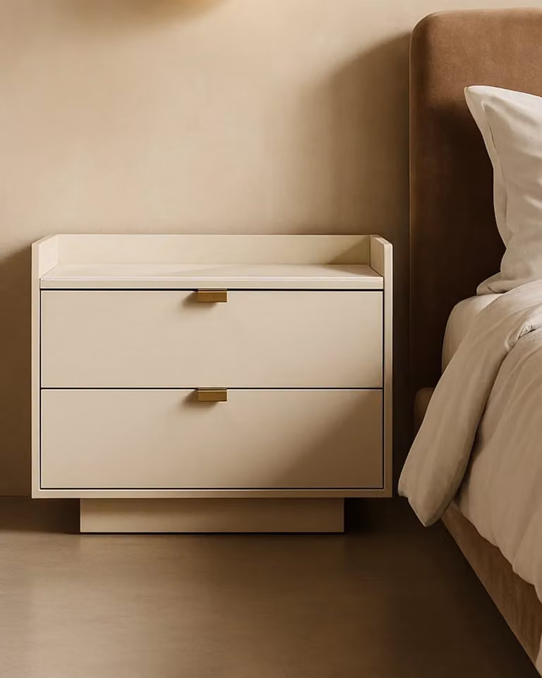 Tommy Franks Saviour Bedside Table in White and Beige