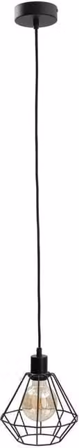 Foskal Industrial Metal Wire Frame Pendant Ceiling Light in Black, Diameter: 20 cm, E27