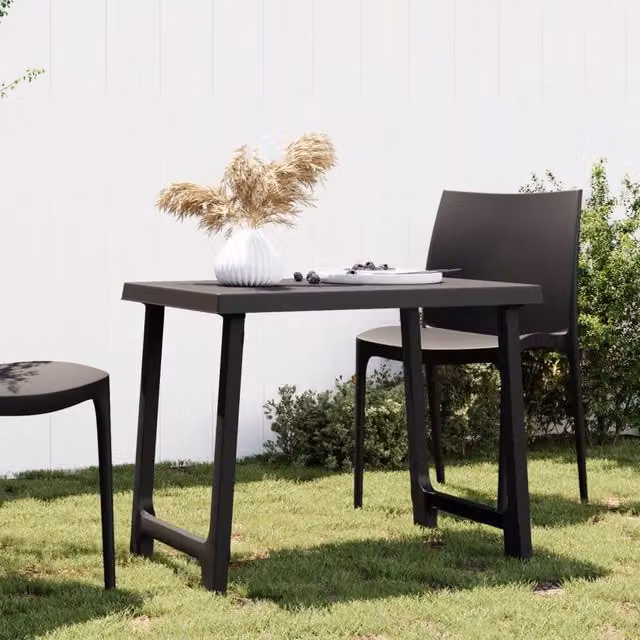 Berkfield Home Camping Table in Anthracite and Black, W/D/H: 79 x 56 x 64 cm