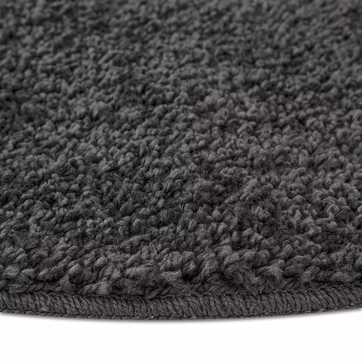 Berkfield Home Round Shaggy Rug with Non-Slip Latex Backing, Dark Grey, Diameter: 90 cm – 4