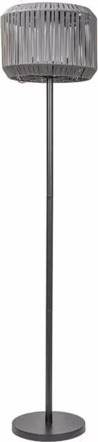 ValueLights Solar Powered Grey Rattan Outdoor Floor Lamp