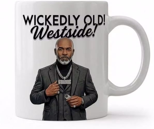 Dyzi Wickedly Old Westside Quote Ceramic Coffee Mug, White