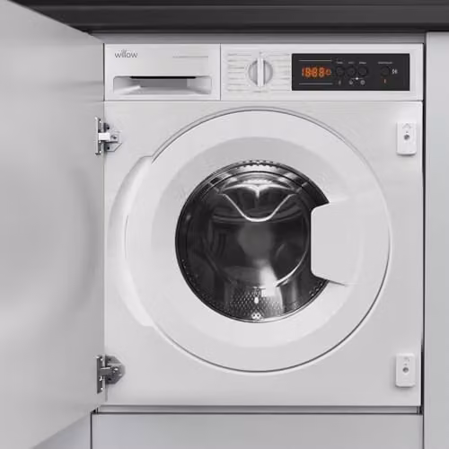 Willow WWM814BI Integrated Front Loading Washing Machine, 8kg, 1400 RPM, Silver