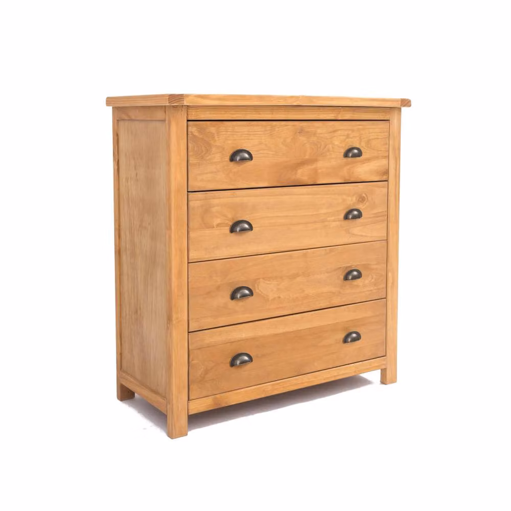 Cabinet Bits Lugo 4 Drawer Chest of Drawers in Light Brown with Gold Cup Handles – 2