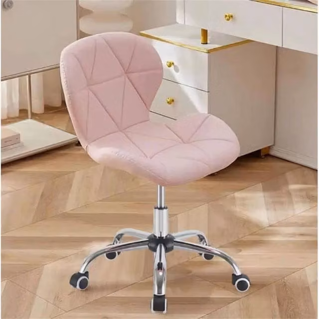 VOGREX Pink Adjustable Swivel Vanity Chair with Castors for Home Office – 1