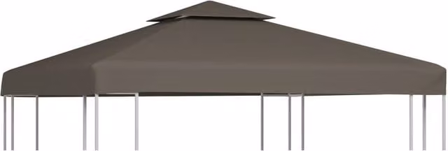 Berkfield Home 2-Tier Gazebo Top Cover in Beige Polyester, 3 x 3 m