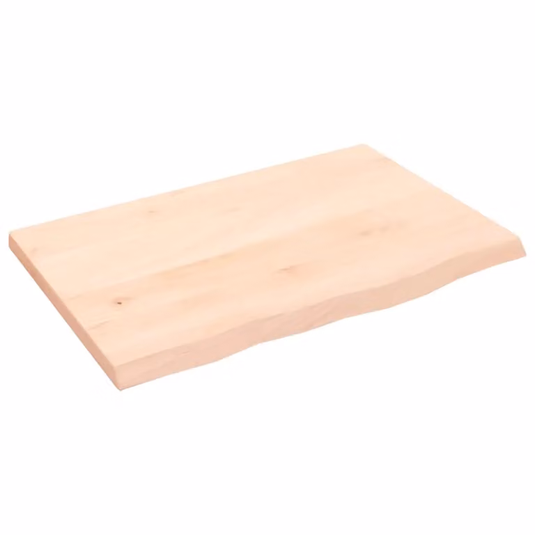 Berkfield Home Untreated Solid Wood Bathroom Countertop in Brown, W/D/H: 60 x 40 x 2 cm