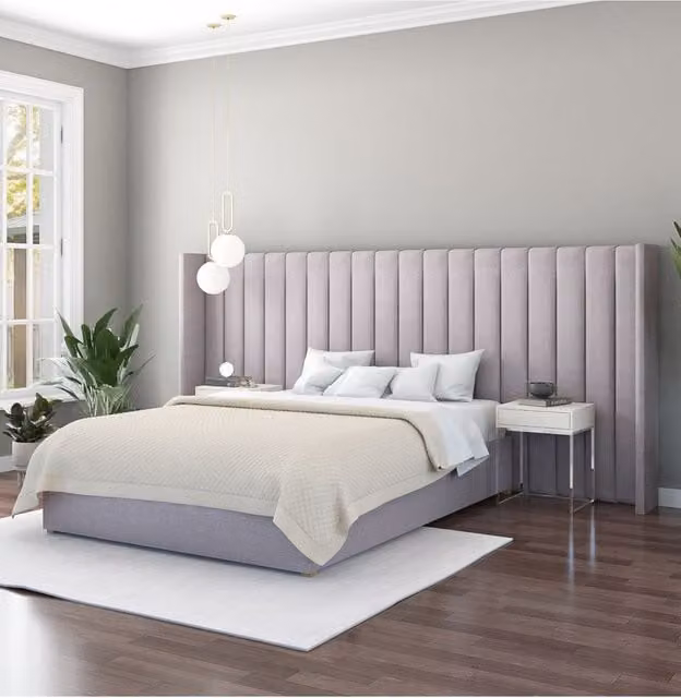 Aspire Grandeur Upholstered Headboard in Eire Linen Grey