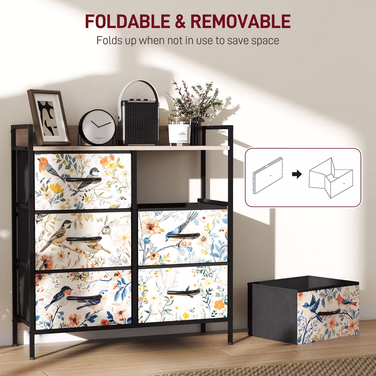 HOMCOM Modern White Metal 6-Drawer Chest of Drawers – 6