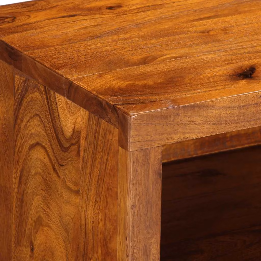 Berkfield Home Multicolour Solid Acacia Wood TV Cabinet W: 110 cm, D: 30 cm, H: 40 cm – 4
