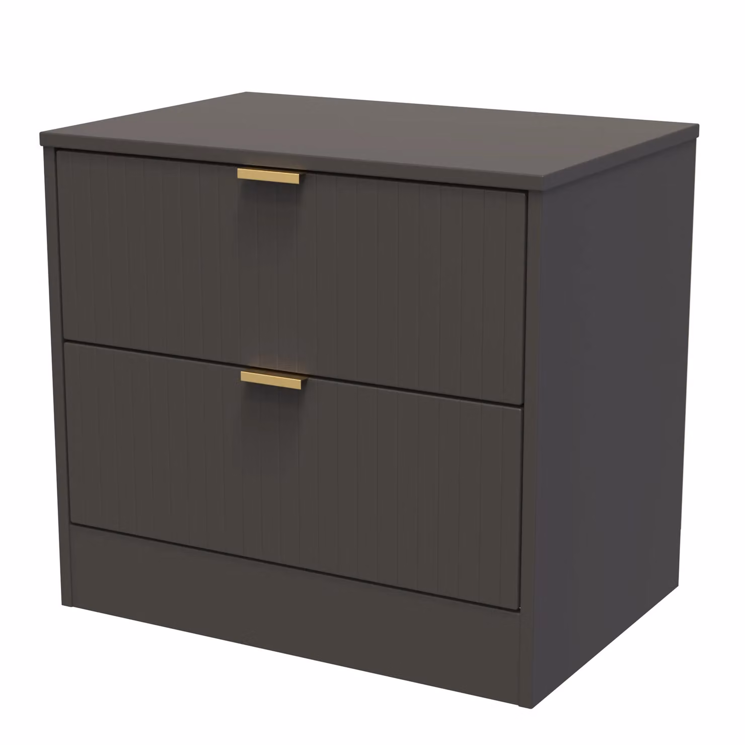 Ready Assembled 2 U Denver 2 Drawer Side Table in Dark Grey – 2