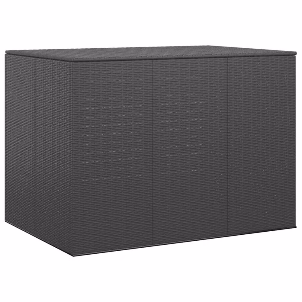 Berkfield Home Garden Cushion Box in Black PE Rattan with Soft Close Lid, W/D/H: 145 x 100 x 103 cm – 2