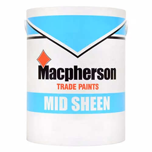 Macpherson Mid Sheen White Paint, 5 l