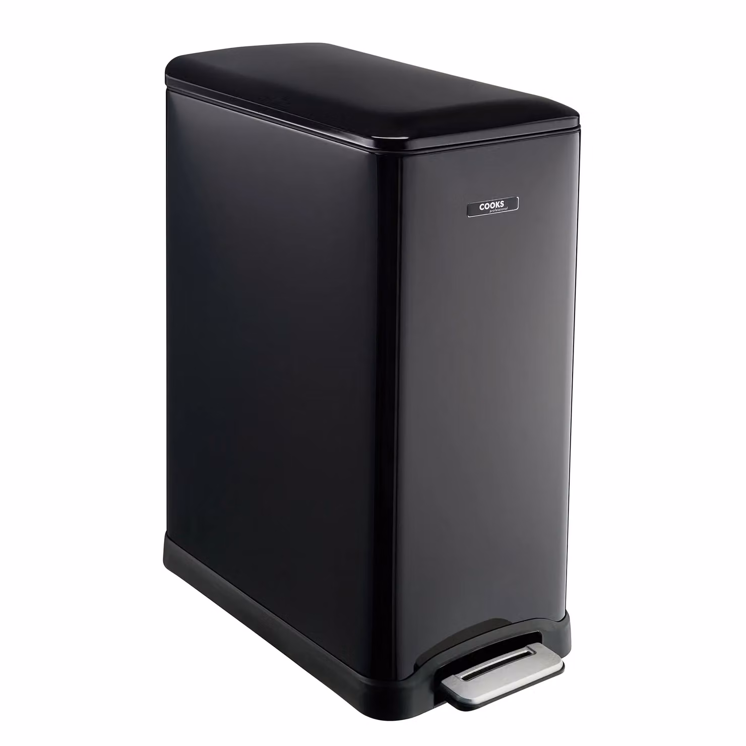 Cooks Professional Slimline Dual Compartment 50L Pedal Bin with Soft Close Lid and Removable Inner Buckets in Black – 2