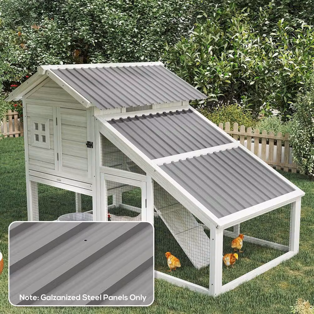 Rolipo Set of 12 Corrugated Galvanised Steel Roof Panels, Light Grey – 4