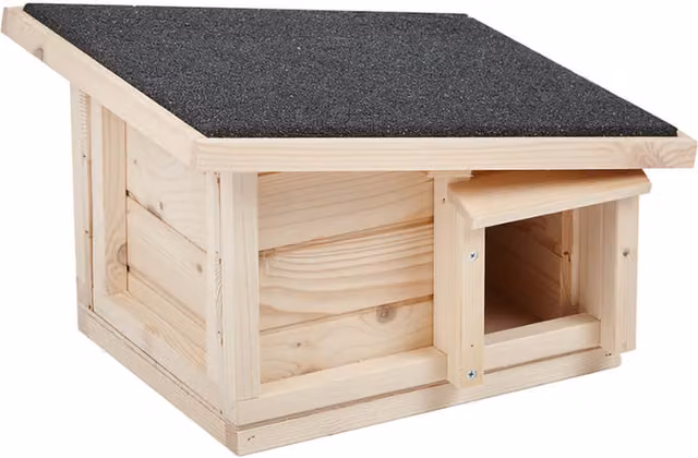 Trueshopping Wooden Hedgehog House, Brown, W/D/H: 34.0 x 36.0 x 36.0 cm