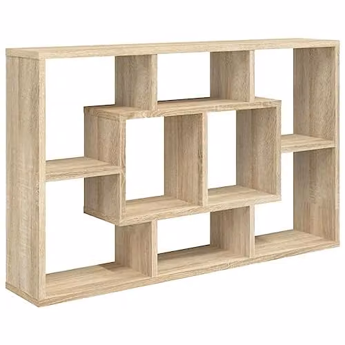 vidaXL Wall Mounted Media Shelf in Sonoma Oak Brown, W: 85 cm, D: 16 cm, H: 52.5 cm
