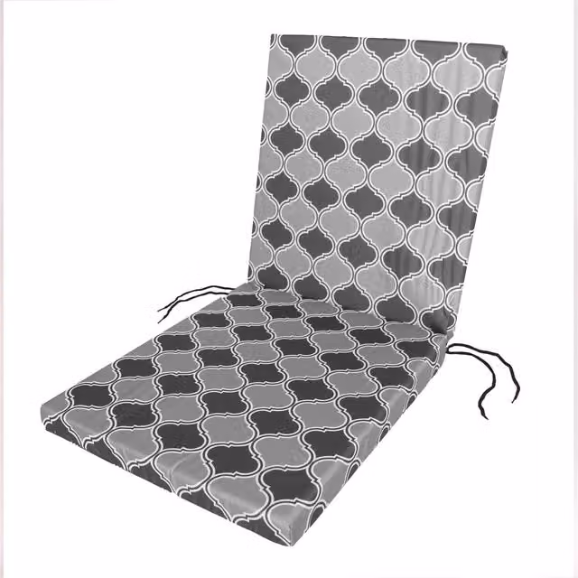 Roseley Water Repellent Low Back Rectangular Chair Pads in Grey and Black