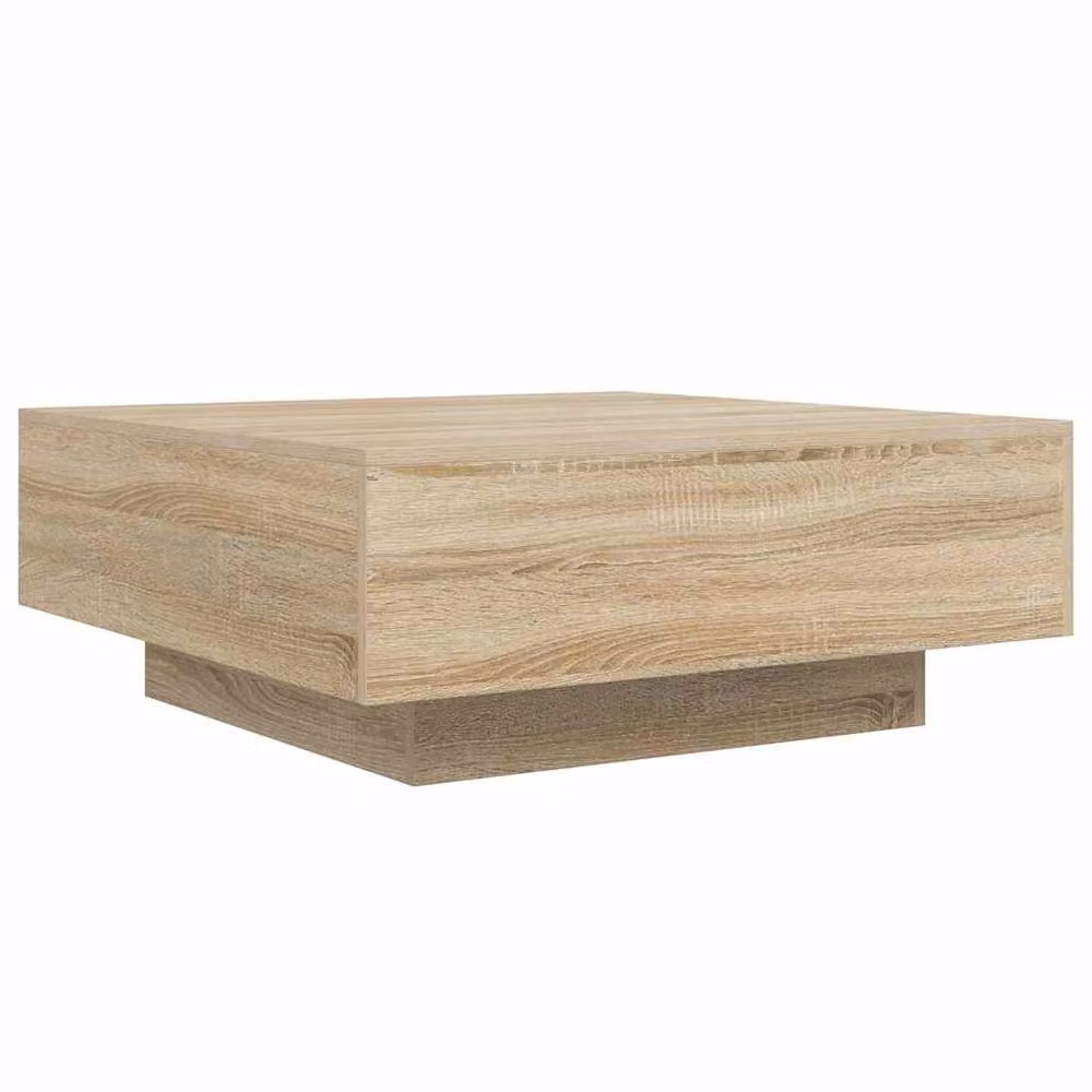 Berkfield Home Modern Square Coffee Table in Sonoma Oak, Beige, W/D/H: 80 x 80 x 31 cm – 2