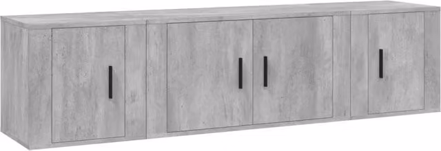 Berkfield Home 3 Piece TV Cabinet Set in Concrete Grey Matt Engineered Wood – 1