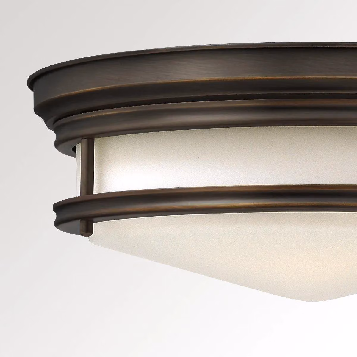Netlighting Hadley 3 Light Semi Flush Ceiling Light in Oil Rubbed Bronze and Brown with E27 Glass Shades – 2
