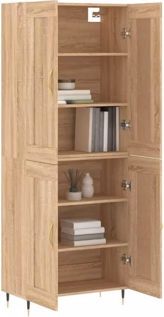 Berkfield Home Sonoma Oak Highboard in Brown, W/D/H: 69.5 x 34 x 180 cm – 1