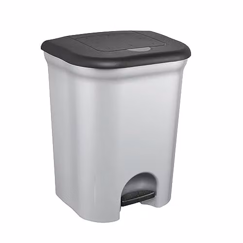 Keeeper Torge Silver Pedal Bin with 2 Waste Compartments and Removable Inner Buckets – 1