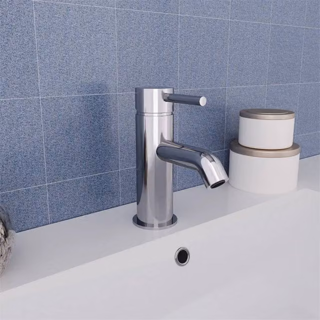 Nordara Round Single Lever Bathroom Basin Mono Mixer Tap in Chrome Silver