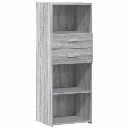 vidaXL Grey Sonoma Highboard in MDF, W/D/H: 45 x 42.5 x 124 cm