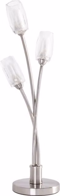 Litecraft Modern Silver and Grey Glass and Metal Tabletop Reading Task Lamp
