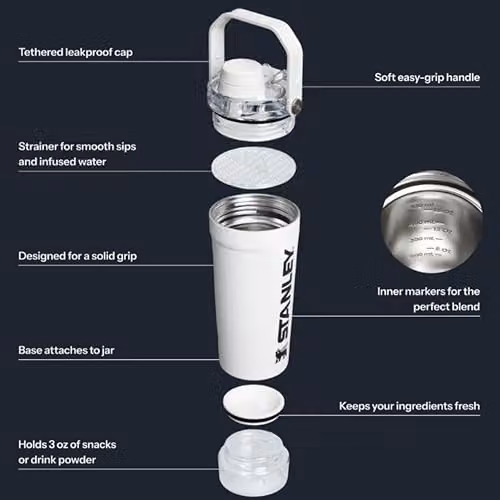 Stanley Vitalize Leakproof Vacuum Insulated Stainless Steel Shaker Bottle, 600 ml – 3