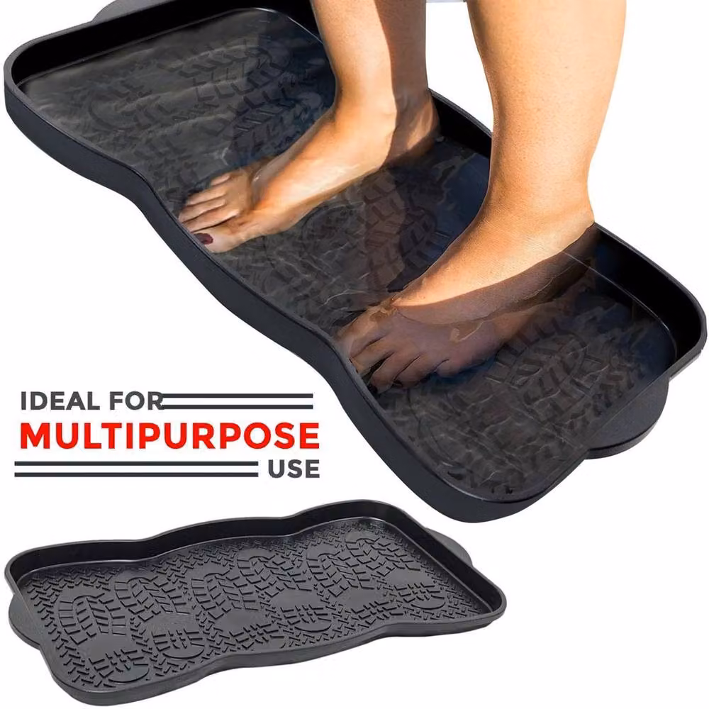 SPETLEK Heavy Duty Non Slip Foot Bath Tray, 2 Pack, Black – 3