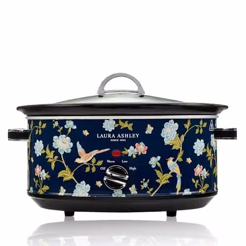Laura Ashley Elveden Blue and Multicolour Large Slow Cooker, 6.5L – 1