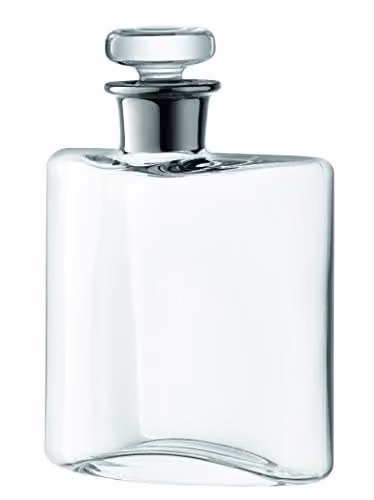 LSA International Flask Decanter 0.35 l Transparent with Silver Neck and Stopper