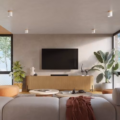 Sollux Lighting Rif Pendant Light in White and Natural Wood, W/D/H: 14 x 12 x 12 cm – 2