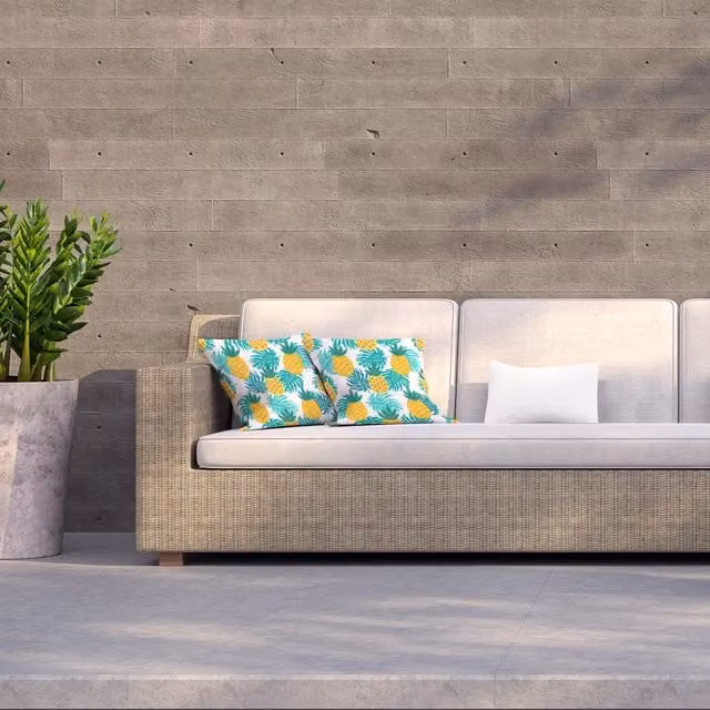Benjamin Tate Design LTD Blue Pineapple Pattern Outdoor Cushion, W: 60 cm, H: 60 cm, D: 60 cm