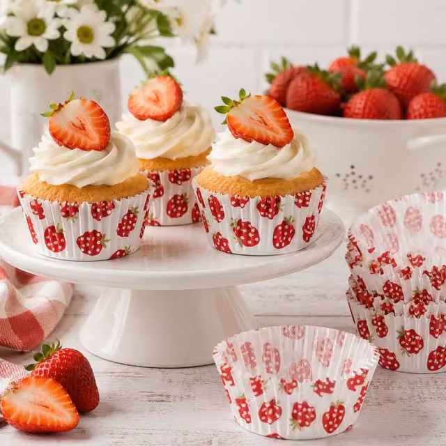 Orsina Strawberry Fields Medium Cupcake Cases, 60 Pieces, Red and Multicolour – 2