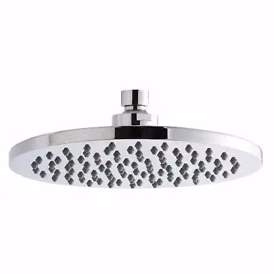 Nes Home Chrome Round Wall Mounted Overhead Rain Shower Head with Swivel Elbow, Diameter: 20 cm, Silver – 2