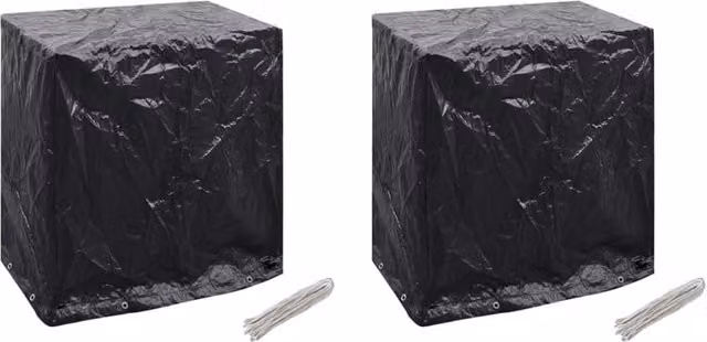Berkfield Home 2-Piece Black Table Tennis Table Covers, W/D/H: 160 x 55 x 182 cm – 1