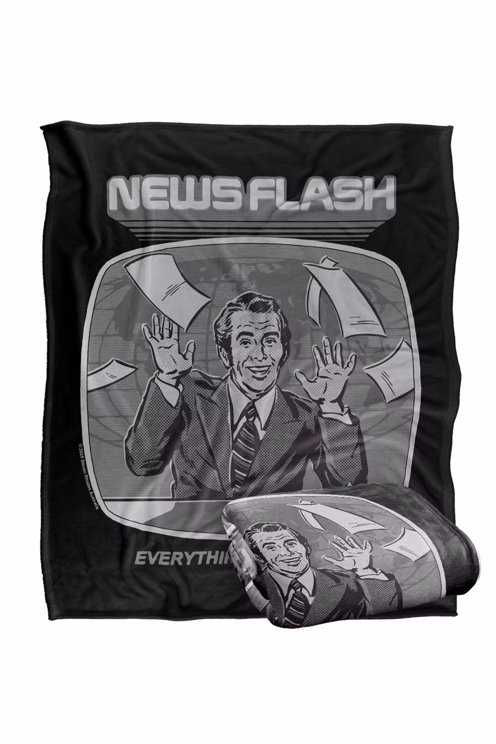 Steven Rhodes Newsflash Silky Touch Super Soft Fleece Throw Blanket, Multicolour, W/D/H: 152 x 127 cm – 2