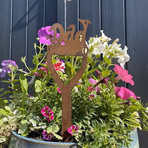 Rustic Warehouse Norfolk Dad On A Spade Metal Garden Decoration, Brown – 2
